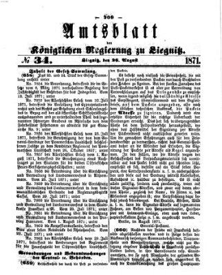 Amts-Blatt der Preußischen Regierung zu Liegnitz Samstag 26. August 1871