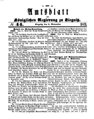 Amts-Blatt der Preußischen Regierung zu Liegnitz Samstag 4. November 1871