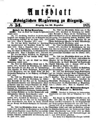 Amts-Blatt der Preußischen Regierung zu Liegnitz Samstag 23. Dezember 1871