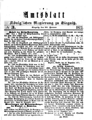 Amts-Blatt der Preußischen Regierung zu Liegnitz Samstag 20. Januar 1872