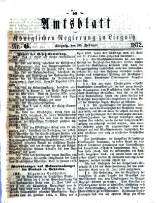 Amts-Blatt der Preußischen Regierung zu Liegnitz Samstag 10. Februar 1872