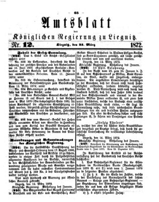 Amts-Blatt der Preußischen Regierung zu Liegnitz Samstag 23. März 1872