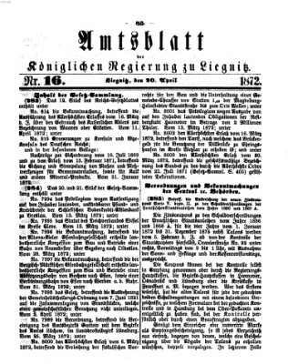 Amts-Blatt der Preußischen Regierung zu Liegnitz Samstag 20. April 1872