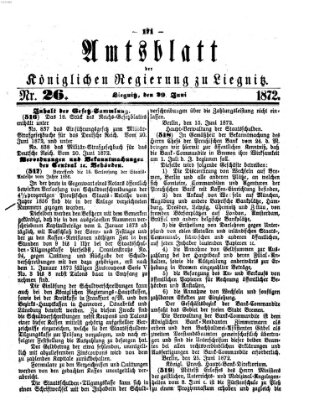 Amts-Blatt der Preußischen Regierung zu Liegnitz Samstag 29. Juni 1872