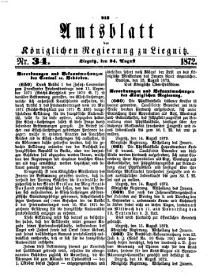 Amts-Blatt der Preußischen Regierung zu Liegnitz Samstag 24. August 1872