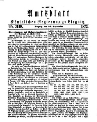 Amts-Blatt der Preußischen Regierung zu Liegnitz Samstag 28. September 1872