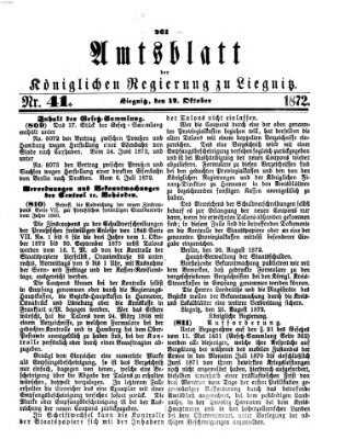 Amts-Blatt der Preußischen Regierung zu Liegnitz Samstag 12. Oktober 1872