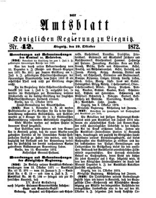 Amts-Blatt der Preußischen Regierung zu Liegnitz Samstag 19. Oktober 1872