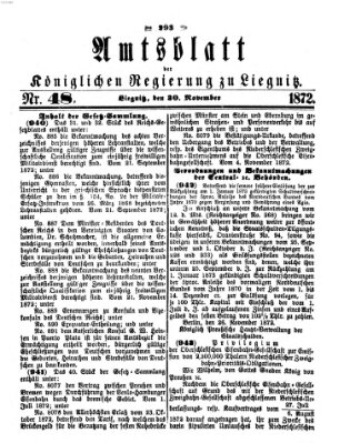 Amts-Blatt der Preußischen Regierung zu Liegnitz Samstag 30. November 1872