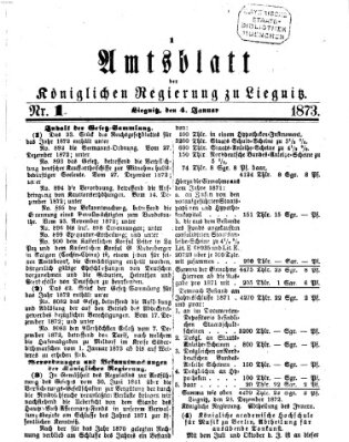 Amts-Blatt der Preußischen Regierung zu Liegnitz Samstag 4. Januar 1873