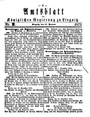 Amts-Blatt der Preußischen Regierung zu Liegnitz Samstag 11. Januar 1873