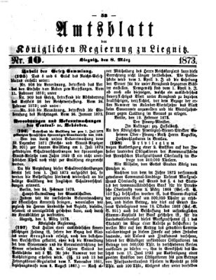 Amts-Blatt der Preußischen Regierung zu Liegnitz Samstag 8. März 1873