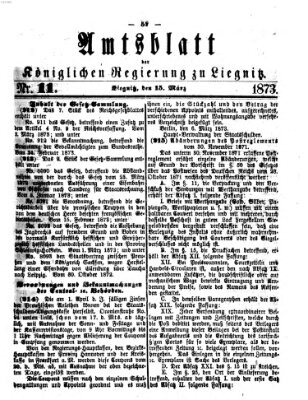 Amts-Blatt der Preußischen Regierung zu Liegnitz Samstag 15. März 1873