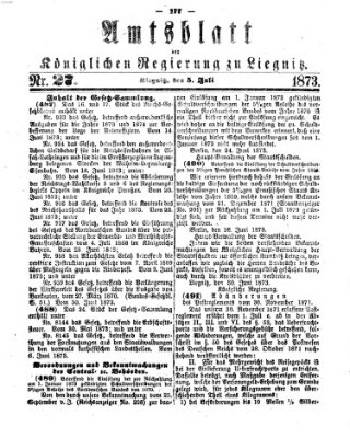 Amts-Blatt der Preußischen Regierung zu Liegnitz Samstag 5. Juli 1873