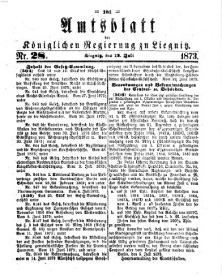 Amts-Blatt der Preußischen Regierung zu Liegnitz Samstag 12. Juli 1873