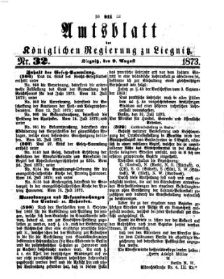 Amts-Blatt der Preußischen Regierung zu Liegnitz Samstag 9. August 1873