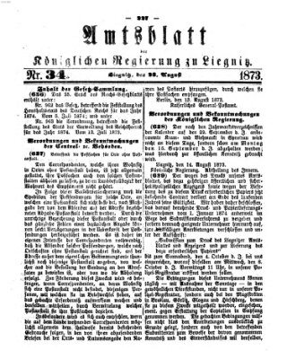 Amts-Blatt der Preußischen Regierung zu Liegnitz Samstag 23. August 1873