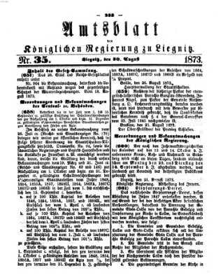 Amts-Blatt der Preußischen Regierung zu Liegnitz Samstag 30. August 1873