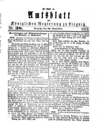 Amts-Blatt der Preußischen Regierung zu Liegnitz Samstag 20. September 1873