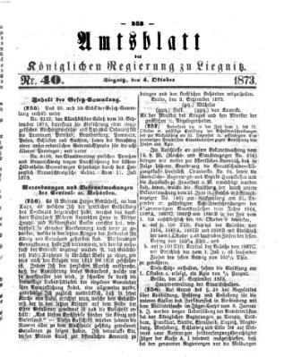 Amts-Blatt der Preußischen Regierung zu Liegnitz Samstag 4. Oktober 1873