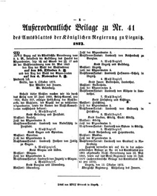 Amts-Blatt der Preußischen Regierung zu Liegnitz Samstag 11. Oktober 1873