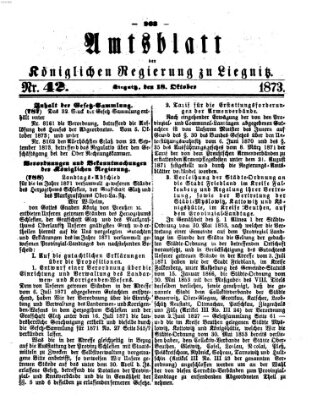 Amts-Blatt der Preußischen Regierung zu Liegnitz Samstag 18. Oktober 1873