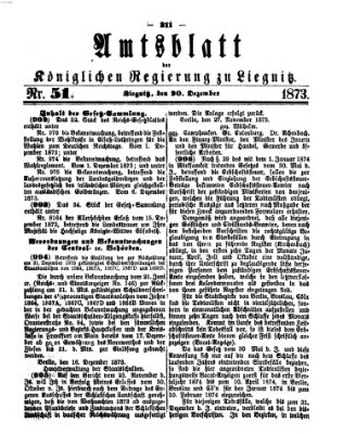 Amts-Blatt der Preußischen Regierung zu Liegnitz Samstag 20. Dezember 1873