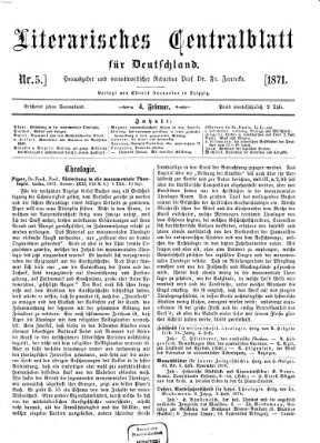 Literarisches Zentralblatt für Deutschland Samstag 4. Februar 1871