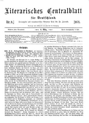 Literarisches Zentralblatt für Deutschland Samstag 4. März 1871