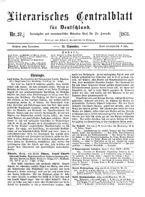 Literarisches Zentralblatt für Deutschland Samstag 16. September 1871