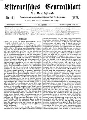 Literarisches Zentralblatt für Deutschland Samstag 25. Januar 1873