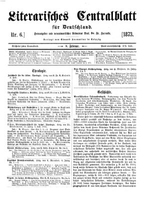 Literarisches Zentralblatt für Deutschland Samstag 8. Februar 1873