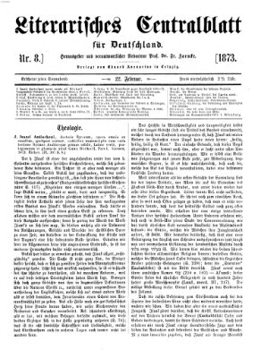 Literarisches Zentralblatt für Deutschland Samstag 22. Februar 1873