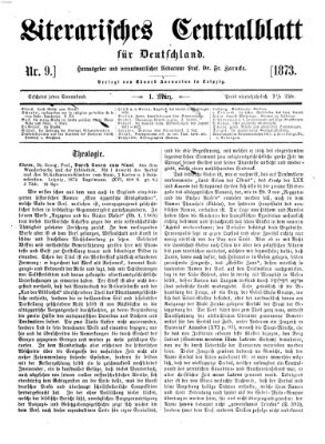 Literarisches Zentralblatt für Deutschland Samstag 1. März 1873