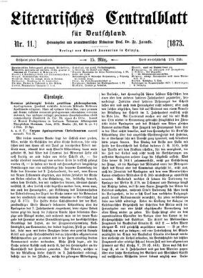 Literarisches Zentralblatt für Deutschland Samstag 15. März 1873