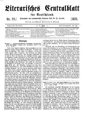 Literarisches Zentralblatt für Deutschland Samstag 7. Juni 1873