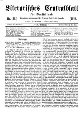 Literarisches Zentralblatt für Deutschland Samstag 20. September 1873