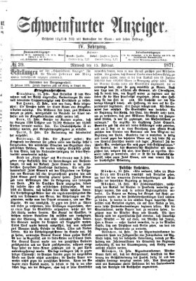 Schweinfurter Anzeiger Mittwoch 15. Februar 1871