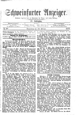 Schweinfurter Anzeiger Donnerstag 23. Februar 1871