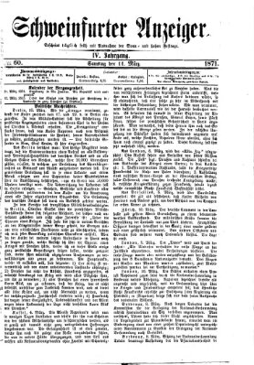 Schweinfurter Anzeiger Samstag 11. März 1871