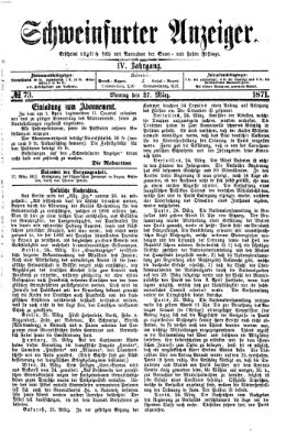 Schweinfurter Anzeiger Montag 27. März 1871