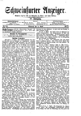 Schweinfurter Anzeiger Mittwoch 5. April 1871