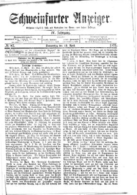 Schweinfurter Anzeiger Donnerstag 13. April 1871