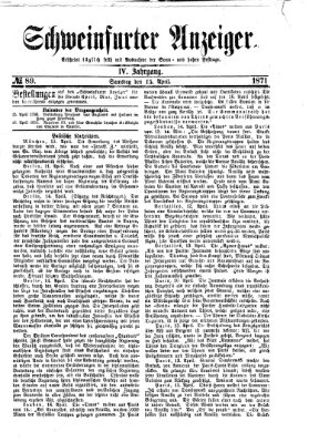 Schweinfurter Anzeiger Samstag 15. April 1871