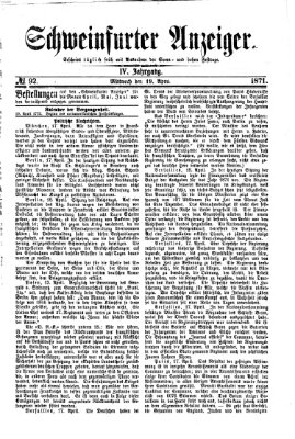 Schweinfurter Anzeiger Mittwoch 19. April 1871