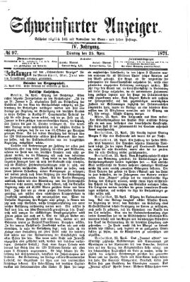 Schweinfurter Anzeiger Dienstag 25. April 1871