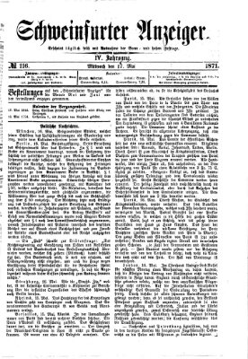 Schweinfurter Anzeiger Mittwoch 17. Mai 1871