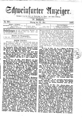 Schweinfurter Anzeiger Montag 22. Mai 1871