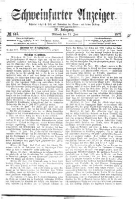 Schweinfurter Anzeiger Mittwoch 21. Juni 1871