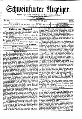 Schweinfurter Anzeiger Donnerstag 29. Juni 1871